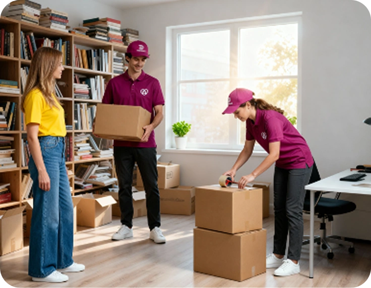 Das dingx-Team montiert und verpackt Gegenstände